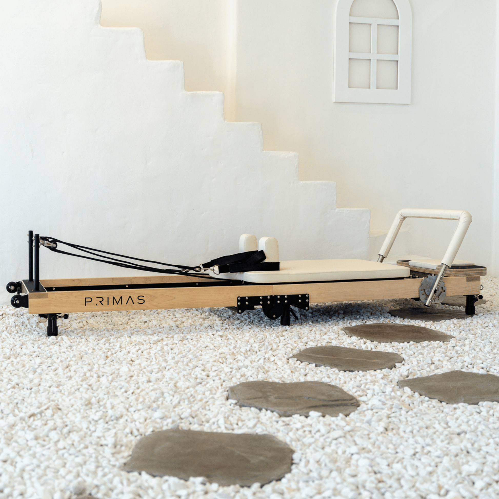 Kaizen Foldable White Reformer - The Pilates Shop