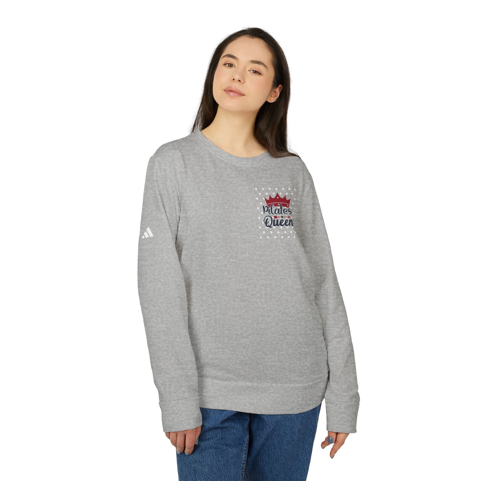 adidas Unisex Fleece Crewneck Sweatshirt - Pilates Queen - The Pilates Shop